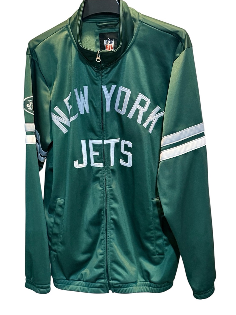 NFL New York Jets Green and White Track Jacket Vintage 1990’s